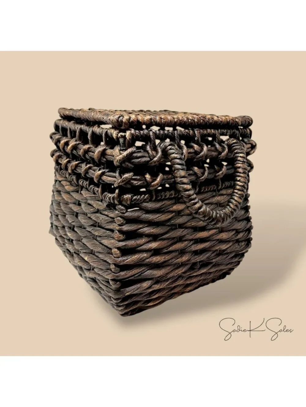 Rounded Square Woven Basket with Lid, Chocolate Brown   - Threshold, Target